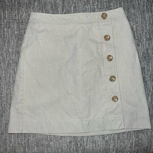 Classic Cream Button-Front Mini Skirt